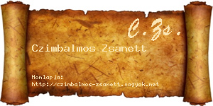 Czimbalmos Zsanett névjegykártya